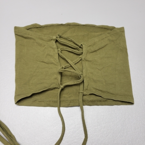 fashion nova open back army green strapless tube top women's size medium - Picture 5 of 8